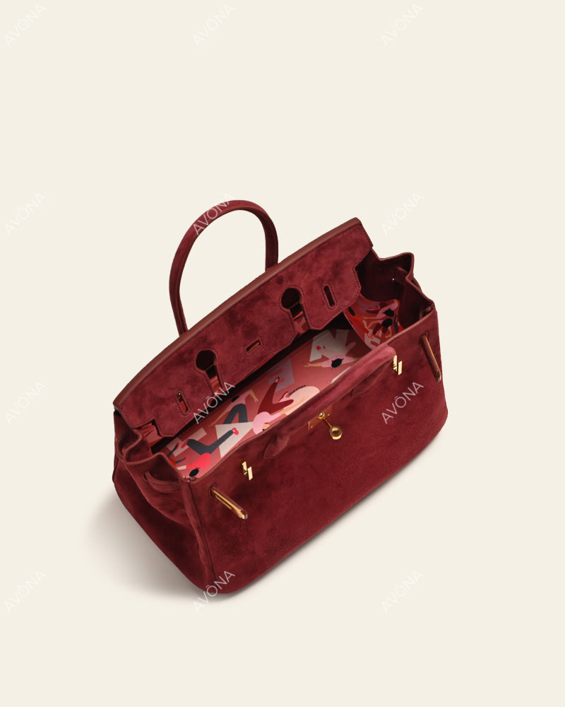 TOKIO SUEDE - CASSIS - M - (W 30 x H 23 x D 15 cm) / GOLD