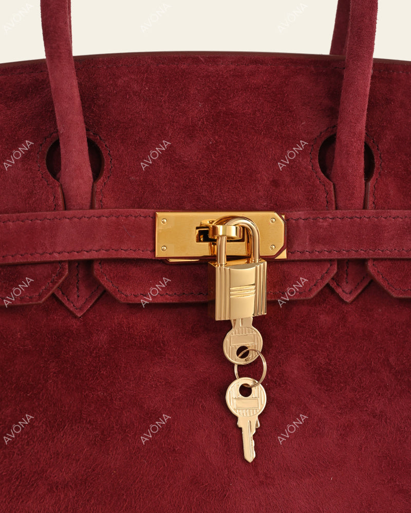 TOKIO SUEDE - CASSIS - M - (W 30 x H 23 x D 15 cm) / GOLD
