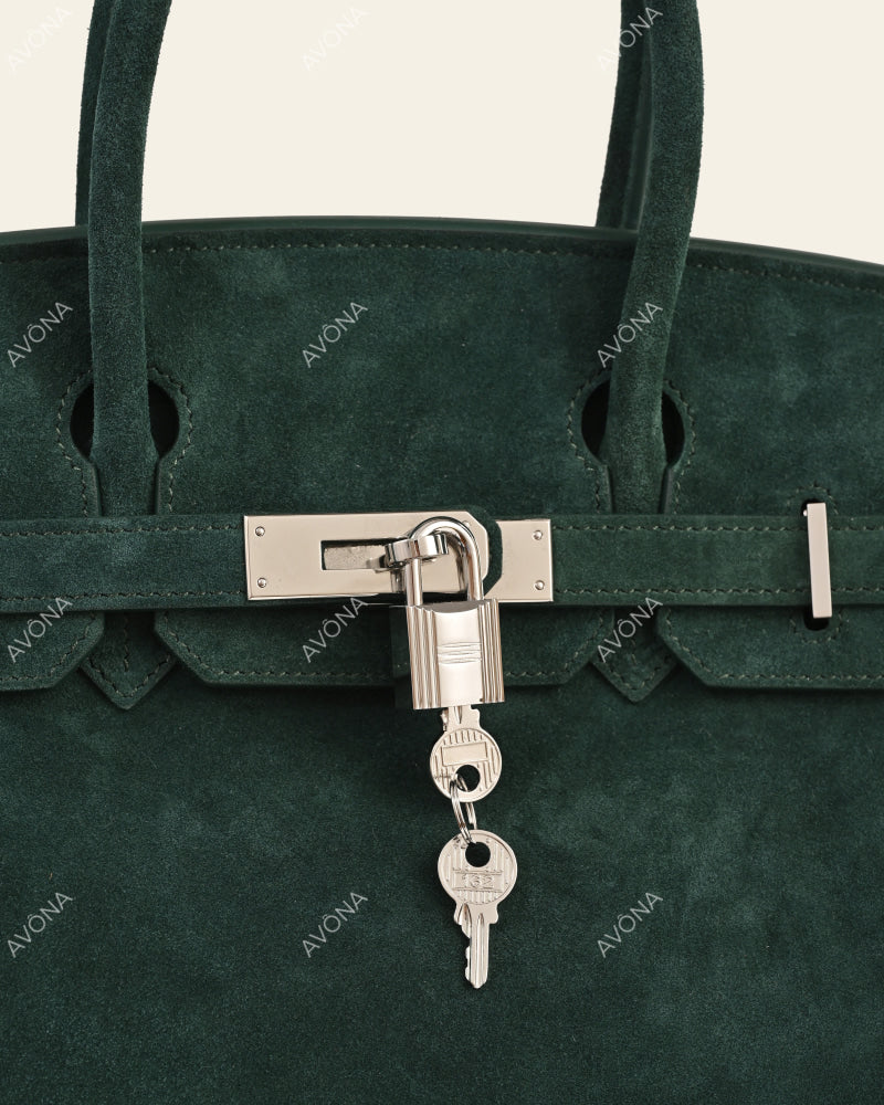 TOKIO SUEDE - EMERALD - M - (W 30 x H 23 x D 15 cm) / SILVER