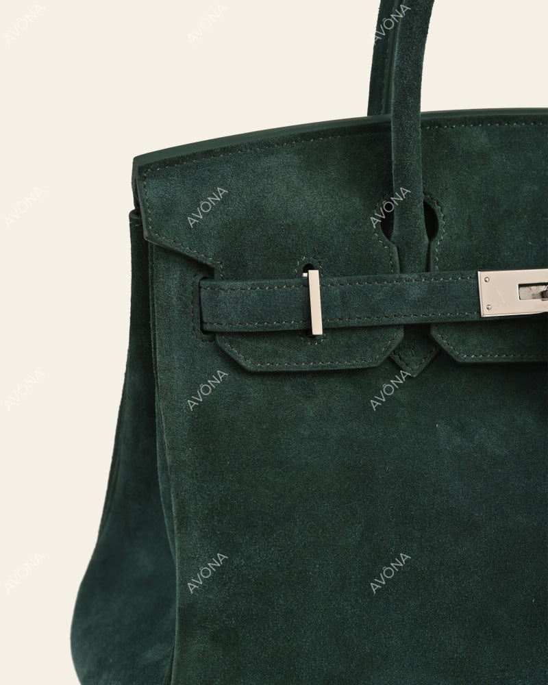 TOKIO SUEDE - EMERALD - M - (W 30 x H 23 x D 15 cm) / SILVER