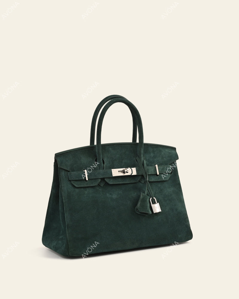 TOKIO SUEDE - EMERALD - M - (W 30 x H 23 x D 15 cm) / SILVER