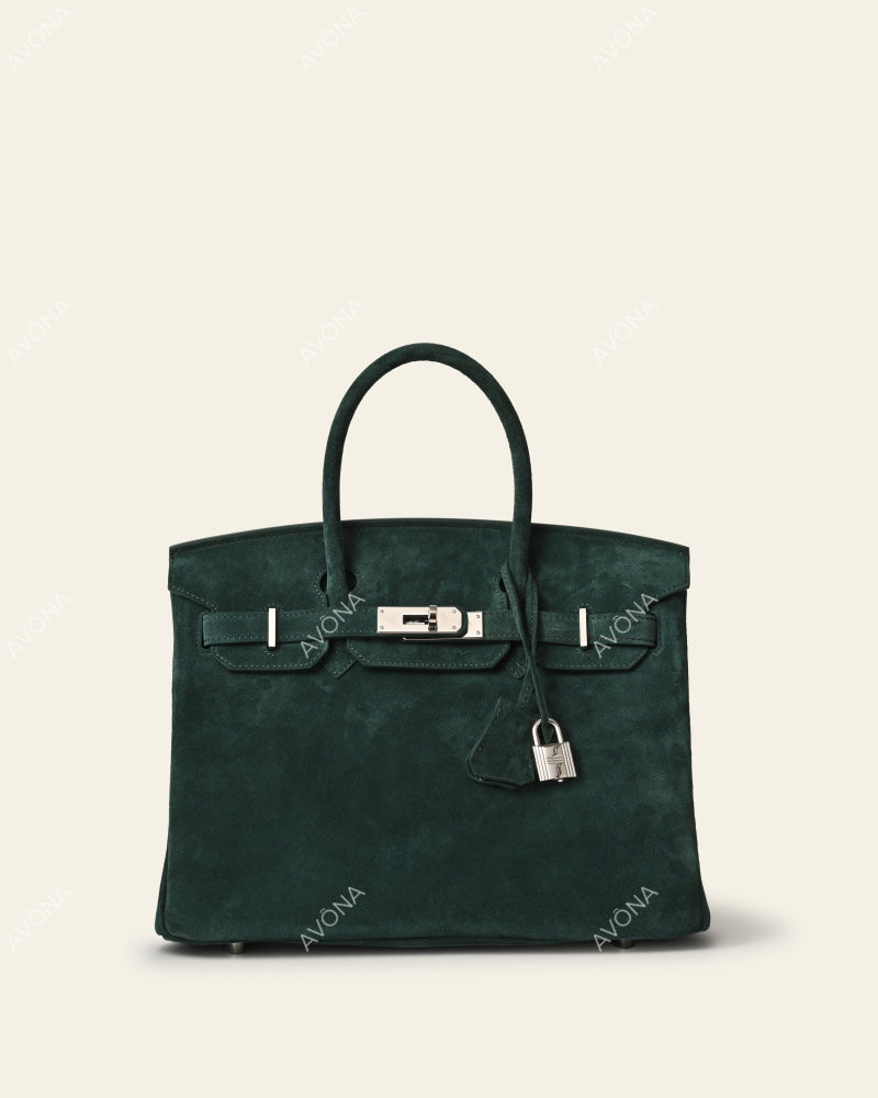 TOKIO SUEDE - EMERALD - M - (W 30 x H 23 x D 15 cm) / SILVER