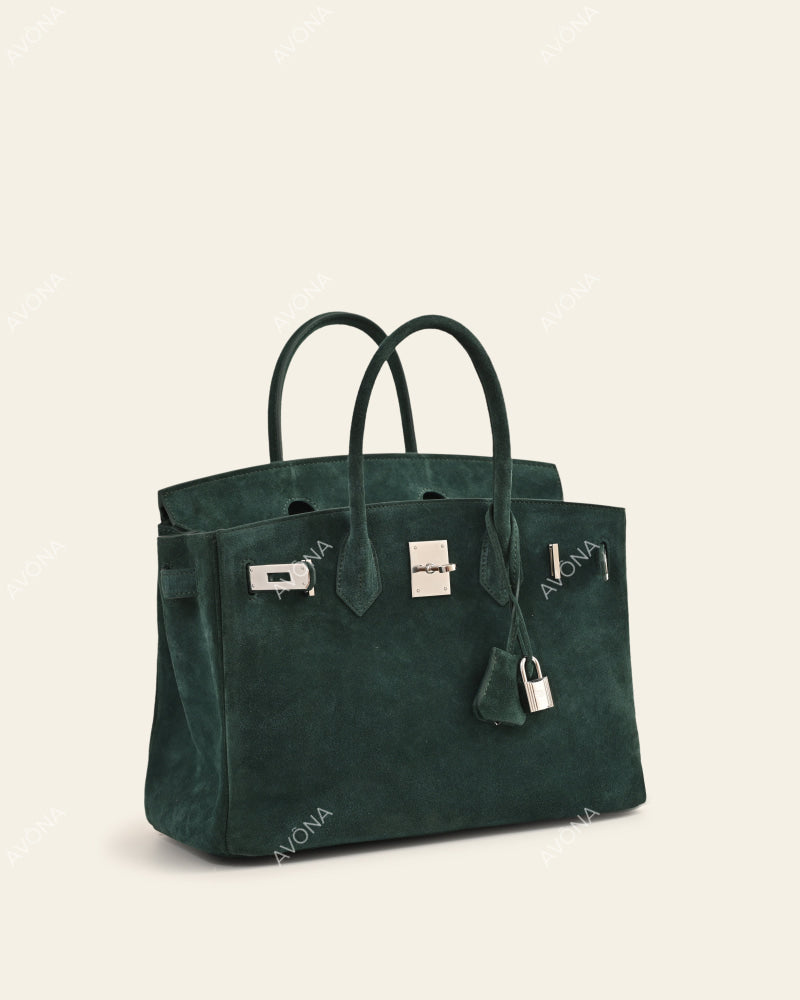 TOKIO SUEDE - EMERALD - M - (W 30 x H 23 x D 15 cm) / SILVER