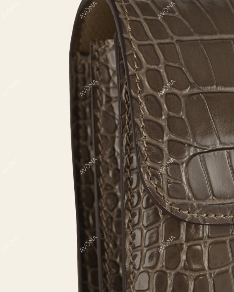 VENICE PEBBLE CROC - XS (18x16x4cm) / GOLD