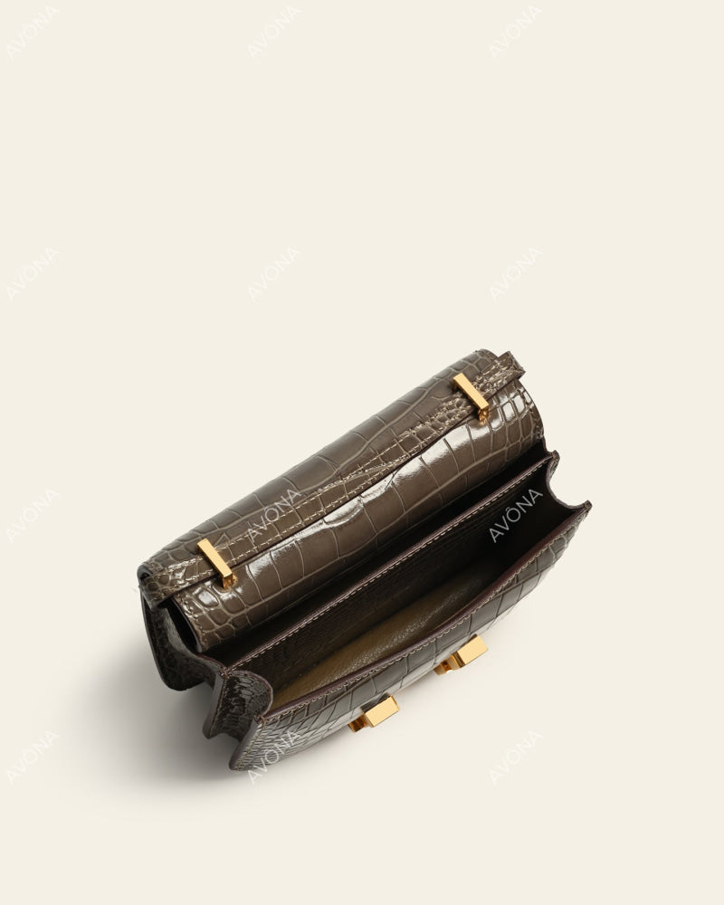 VENICE PEBBLE CROC - XS (18x16x4cm) / GOLD