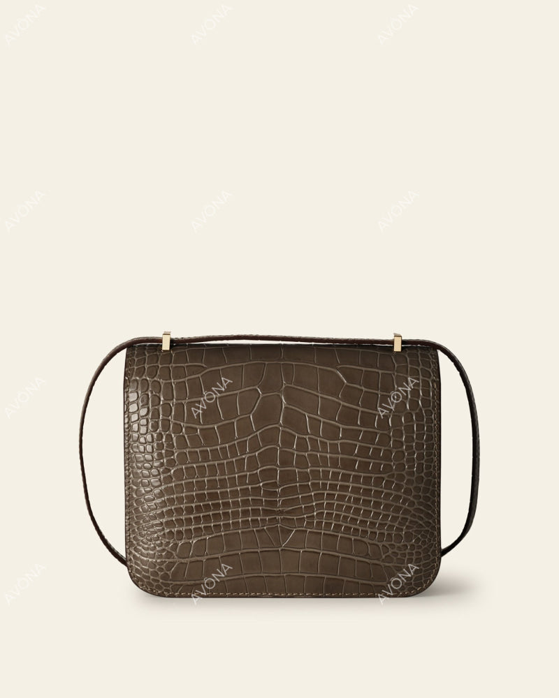 VENICE PEBBLE CROC - XS (18x16x4cm) / GOLD