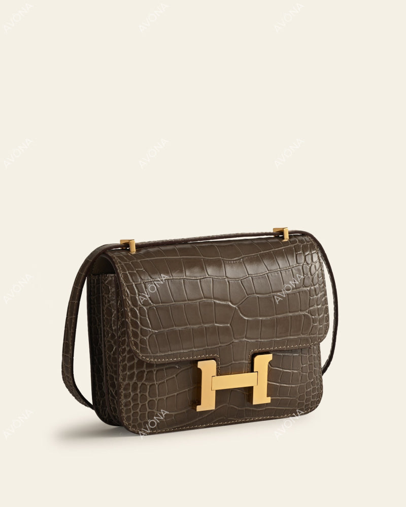 VENICE PEBBLE CROC - XS (18x16x4cm) / GOLD