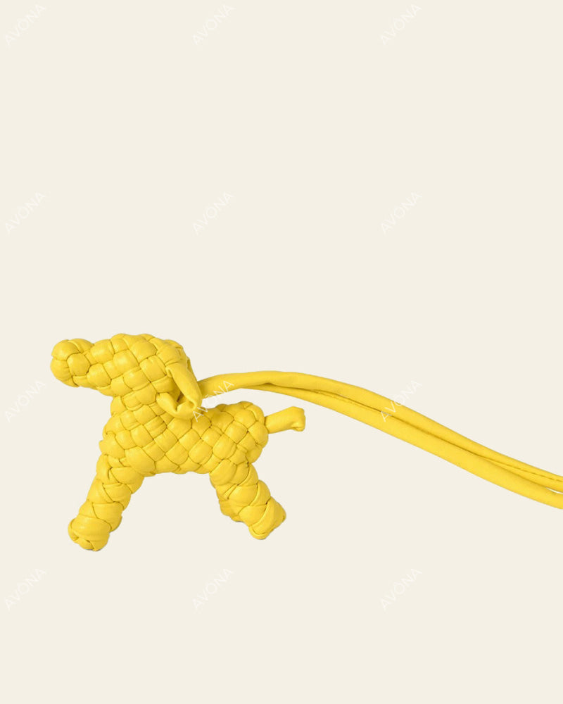 WOVEN PUPPY BAG CHARM - 2